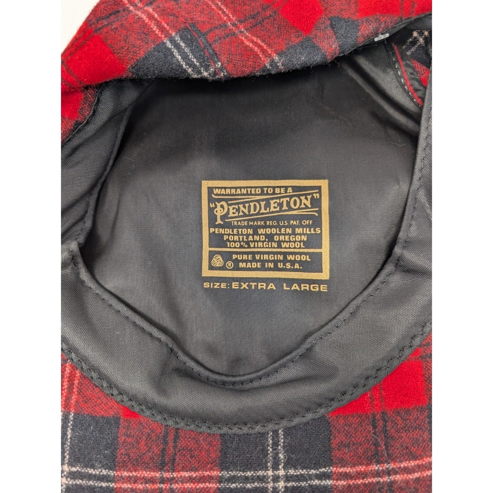 Pendleton Wool Plaid Flat Cap Hat Extra Large Red… - image 5